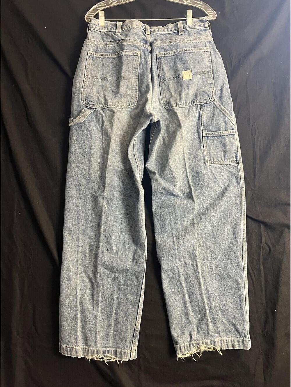 VTG Y2K Abercrombie & Fitch Men’s 32R Carpenter Jeans Wide Leg Baggy 30x30 - Picture 11 of 15